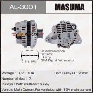 ��������� Masuma, Mitsubishi / 6G72, 6G74, 6G75 (12V/110A) Masuma AL-3001 Masuma AL3001 ����