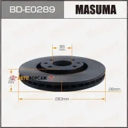 ���� ��������� Masuma, front Peugeot 207, 308 07- [��.2] Masuma BD-E0289 Masuma, �������� BDE0289 ����