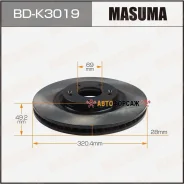 ���� ��������� Masuma, front Hyundai Santa FE II [��.2] Masuma BD-K3019 Masuma, �������� BDK3019 ����
