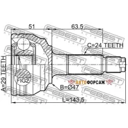 ���� �������� 29x47x24 | ����� ����/��� | Febest 0910-M412 Febest 0910M412 ����