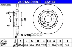 ���� ��������� Citroen: C-Elysee/C2, 1.4/1.5 BlueHDi 100/1.6 BlueHDi 100/1.6 HDi/1.6 VTi 115/1.6 VTS, 96-17 BAR22194 Ate ���. 24.0122-0194.1 240122019...