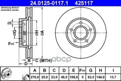 ���� ����. ���. FORD Focus II, C-MAX 1.4-1.8 04=/Volvo C30, C70, S40, V50 Ate ���. 24.0125-0117.1 24012501171 ����