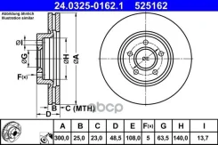 ���� ��������� FORD Focus II C MAX 1.6 2.0L Volvo C30 C70 S40 V50 (Power DISC) Ate ���. 24.0325-0162.1 24032501621 ����