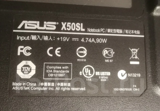Asus X50SL. 15.4", 1,8����, ��� 2048 ��, ���� 160���, WiFi: 1 ����