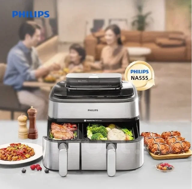 Аэрогриль Philips NA555 9L 2200W Silver Оригинал Гарантия, новый, в ...