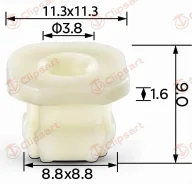 ������ 8,8x8,8mm �/������� D3,8mm �����. �������: AS-455 347347 Clipsart AS455 ����