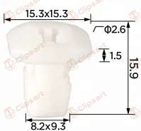 ������ 8,2x8,1mm �/������� D2,6mm �����. �������: AS-954 7703081147 Clipsart AS954 ����