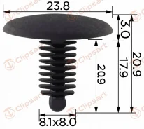 ������ ������� ������� ��� Ford 385661-S, Chrysler 6032363, VW N989022. �������: AS-1112 Clipsart AS1112 ����