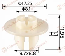 ������ 8,7X8,5MM �/������� D=4,3 �����. �������: AS-1350 90189-09002 Clipsart AS1350 ����