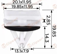 ������-�������� �������� 12x20mm ������� �������� �� ������, �������� ������, ��� Ford Kuga Fiesta Ecosport. �������: AS-3039 W716352-S300 Clipsart AS...