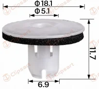 ������ ��������� ������ (����) Great wall Hover, H3, H5 5173107K00. �������: AS-4008 Clipsart AS4008 ����