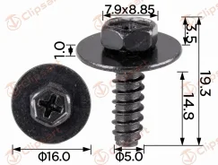 ������� M5-1.81 x 16mm. ���� 8mm. � ������������ �������� ��� ��������� �������, �������� ��� Mazda Miata 2 3 5 CX-5 CX-7 �������:H2175 9CF6-00-516B C...
