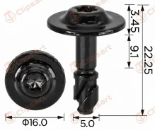 ���� ��������� ������ ���, ���������, ����������, ������� VW 8W0805121 Torx 22,5 x 5 ��. �������:H2377 Clipsart H2377 ����