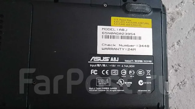 Asus A8J. 14.1", 1,7����, ��� 1024 ��, ���� 40���, WiFi: 1 ����