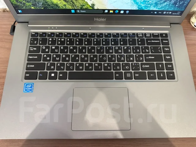 Haier. 15.6", 2,8����, ��� 4 ��, ���� 128���, WiFi: 1, Bluetooth: 1, ����������� �� 5��. ����