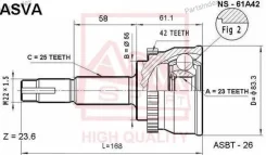 ���� �������� 23x55x25 ASVA NS61A42 NS61A42 ����