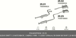 ��������� �������+������ ����� (25.01+25.02) Suzuki Swift 1.0, 1.3i 88- Polmostrow 2523 2523 ����