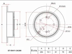 ���� ��������� (���) Hyundai ix35 09-15 / Santa Fe 00-12 ST-58411-3A300 ST584113A300 ����