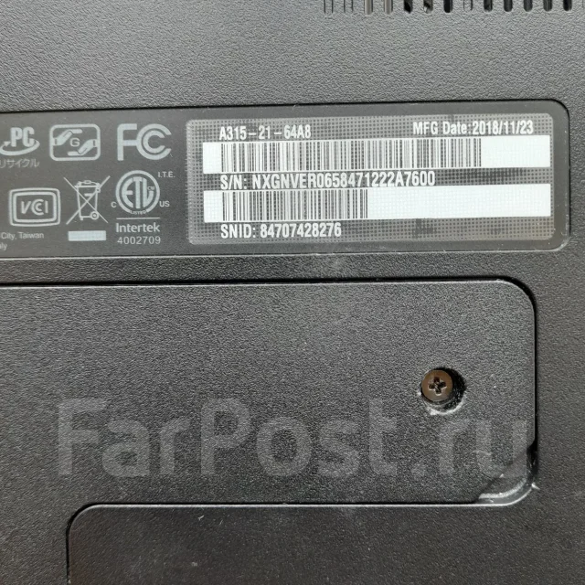 Acer Aspire 3 A315-21. 15.6", 1,6����, ��� 4 ��, ���� 500���, WiFi: 1, Bluetooth: 1, ����������� �� 3��. ����