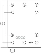 �������� ���������� �������� 311x203x18,9 mm (128 ���. : 5x15 / 93275) ������ Fruehauf Textar ���. 1986201 1986201 ����