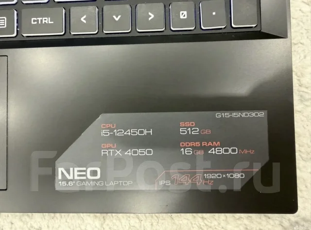 Ardor Neo G15. 15.6", ��� 16 ��, ���� 512���, WiFi: 1, Bluetooth: 1 ����