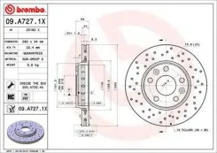 ���� ��������� �������� ������������� Renault Duster (2012) 280x 24 x5 [178Brembo09A7271X] 09A7271X ����