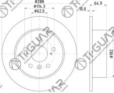 ���� ��������� /������ /TI-GUAR ��� Toyota Harrier 2000-2003, Lexus RX300 1998-2003, Kluger 2WD 2000-2007; 288/10��; TG-42431-33030 4243106030 4243106...