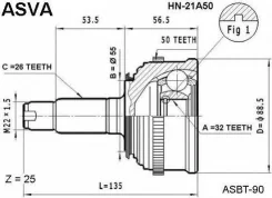 ���� �������� 32x55x26 Asva HN-21A50 HN21A50 ����