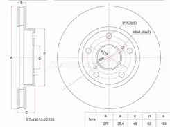 ���� ��������� ST-43512-22220, �������� ST4351222220 ����