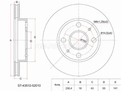 ���� ��������� ST-43512-52010, �������� ST4351252010 ����