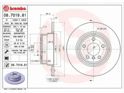 ���� ��������� (�����) BMW X5 99-06 Brembo 08.7019.81, ������ 08701981 ����