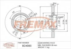 ��������� ���� Fremax BD-4085 Vag: 4F0615301E Audi A6 (4f2 C6). Audi A6 Allroad (4fh C6). Audi A6 Allroad ��������� (4fh C6). Audi A6 Avant (4f5 C6) B...