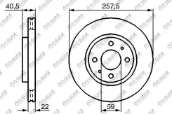 ���� ��������� /�������� /TI-GUAR ��� FIAT 500, Punto, Doblo, Panda 1.3 /1.4 /1.8 1999 257,5/22�� TG-46401356 09.7011.11 46401356 46831041 562178B Tig...