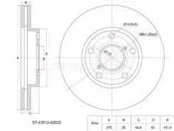 ���� ��������� ST-43512-42030, �������� ST4351242030 ����