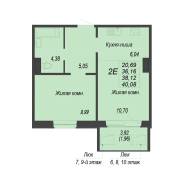 2-���������, ����� ���������� 36. ���������, ����������, 38,1���.��., 7/10 ���� ����� � II ��. 2027 ����