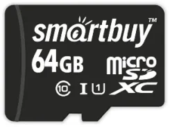 ����� ������ MicroSDXC SmartBuy 64GB class 10, SB64GBSDCL10-00LE ����