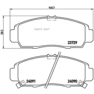������� ��������� (�������) Honda Accord 02-13 / Civic 00-17 Brembo P28034, �������� P28034 ����