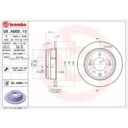 ���� ��������� ������! Kia Ceed, Hyundai i30 1.4-2.0/1.6 CRDi 06 Brembo 08A86910 08. A869.10 Brembo 08A86910 08A86910 ����