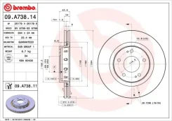 ���� ��������� �������� ������������� (�������� 2��) Brembo 09A73814 09A73814 ����