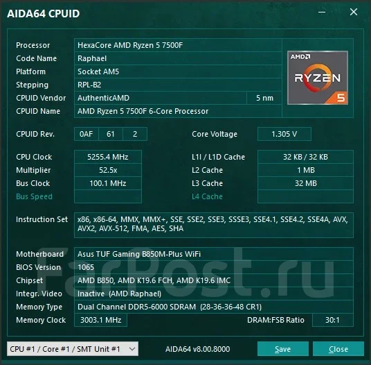 AMD Ryzen 5 7500F ����