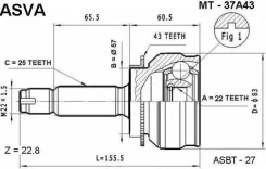 ���� �������� 22x57x25 Asva MT-37A43 MT37A43 ����