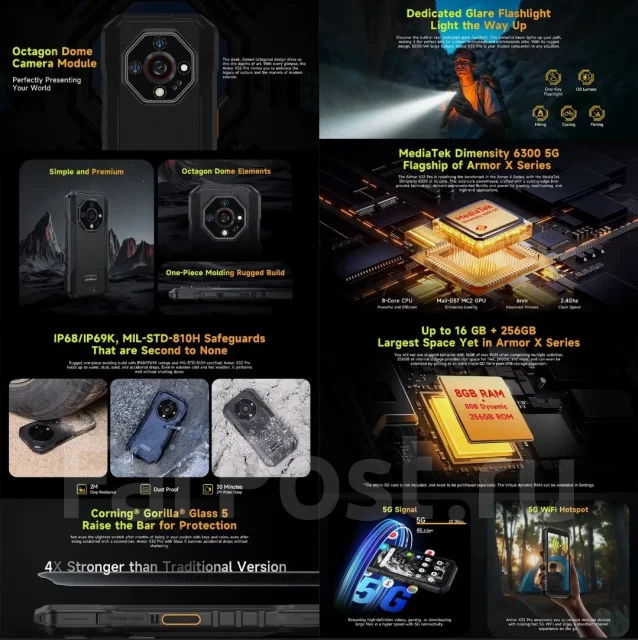 Ulefone Armor X32 Pro. �����, 256 ��, ���������, ������, 3G, 4G LTE, 5G, Dual-SIM, ����������, NFC ����