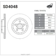 ���� ��������� (�������) Toyota RAV4 (XA10) 94-00 Sangsin Brake SD4048, �������� SD4048 ����
