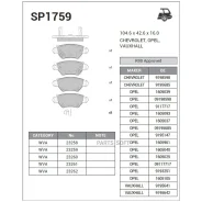 ������� ��������� �������� Opel Astra 1.8i-2.0DTi 98-01/Zafira 1.8i-2.0DTi 00-01 SP1759 Sangsin Brake SP1759 SP1759 ����