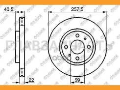 ���� ��������� /�������� /TI-GUAR ��� FIAT 500, Punto, Doblo, Panda 1.3 /1.4 /1.8 1999; 257,5/22��; TG-46401356 09.7011.11 46401356 46831041 562178B...