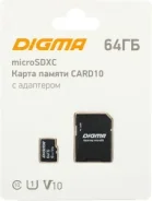 ����� ������ Digma micro-SDXC 64GB Class 10 UHS Class 1 127188 ����