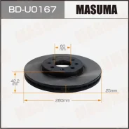 ���� ��������� Masuma, front OPEL Astra-H 06-14 [��.2] ��������� �� �������� 2 ��, �������� BDU0167 ����