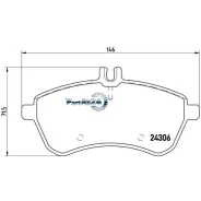 ������� ��������� (�������) Mercedes-Benz C-Class 07-15 / E-Class 09-17 Brembo P 50 070, �������� P50070 ����