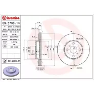 ���� ��������� (�������) Toyota Corolla (E120) 00-07 / Corolla Fielder 00-06 Brembo 09573614, �������� 09573614 ����