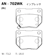 ������� ��������� �������� ������ Subaru Impreza WRX (GC8, GG, GD) AN-702WK Akebono AN702WK ����